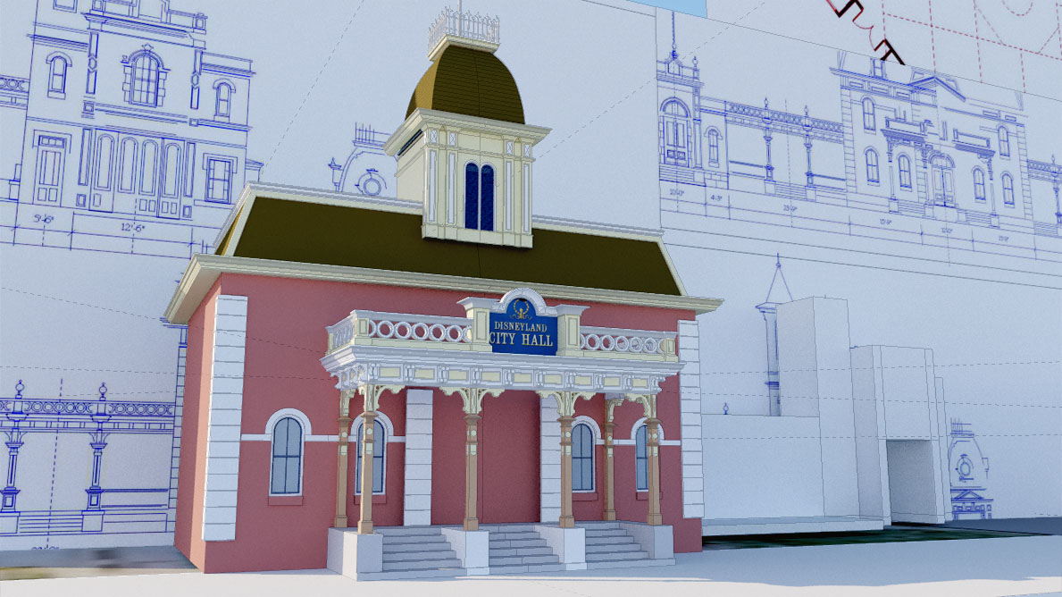 Disneyland Main Street U.S.A. City Hall 3d Model