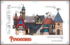 disneyland fantasyland - Pinocchio's Daring Journey colored blueprint