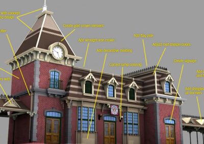 Disneyland Railroad - Main Street U.S.A. Train Station - 3D Model Detail Correction