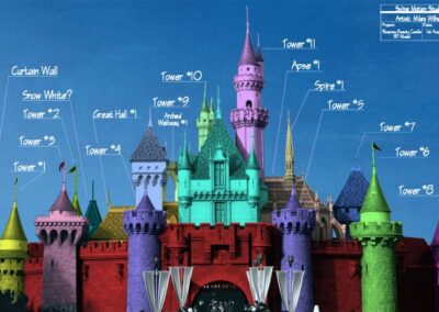 Disneyland's Sleeping Beauty Castle - 3D Model Color Codes