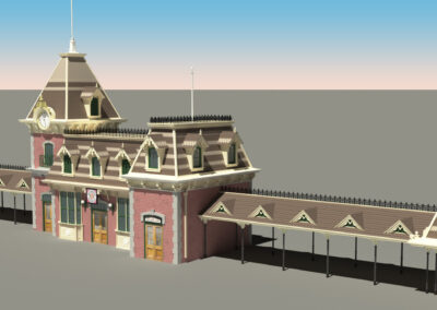 Disneyland's Main Street U.S.A. - Train Station 3D Model